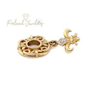 ‎14k Storywheel Diamond Fleur Dangle Charm